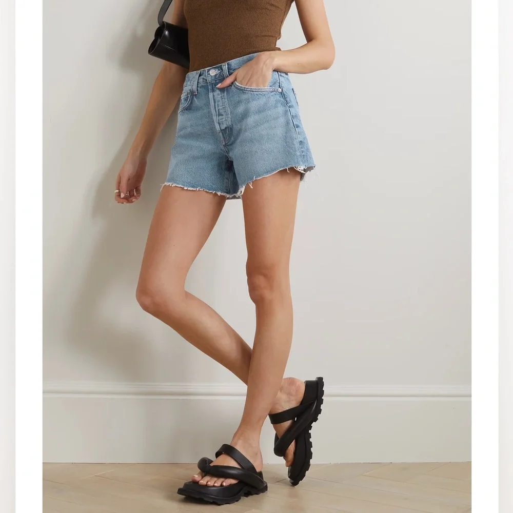 AGOLDE Parker Vintage Cutoff organic denim shorts size 29 high rise